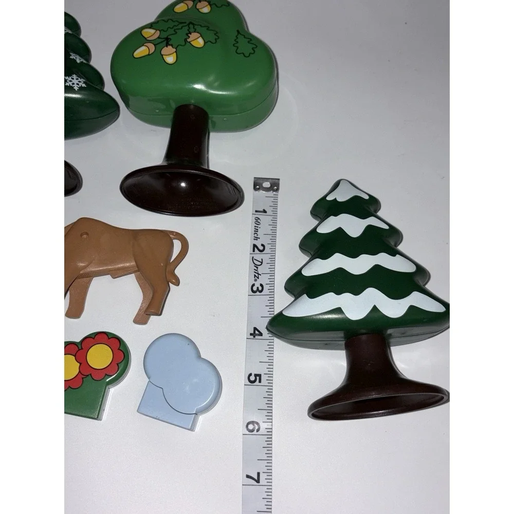 Playmobil 1.2.3 Trees Brown Bull Flower Patch And Two Clouds Lot